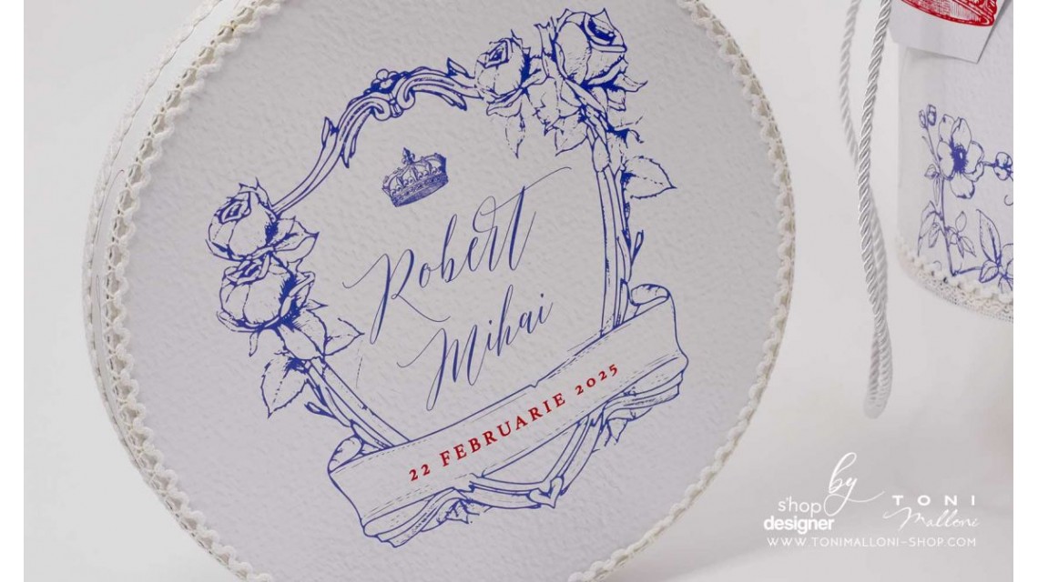 Trusou botez pentru baieti cu motive regale baroc Victorian 5